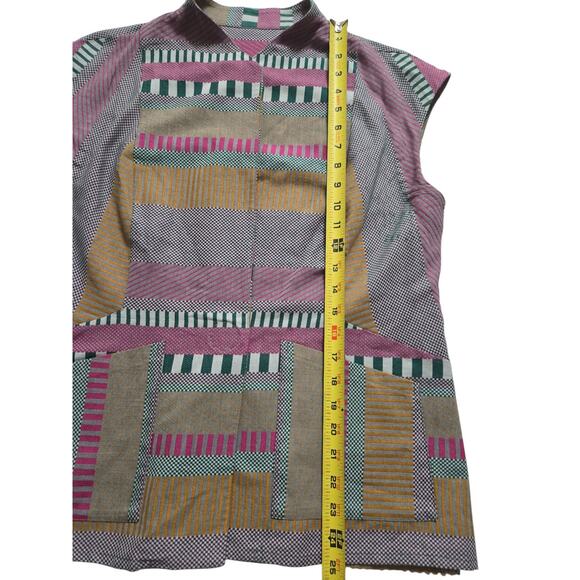 Womens Babette San Francisco Vest Snap-Button Pockets Size LARGE Clean Stripes - Picture 4 of 14